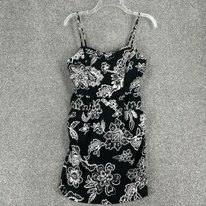 American Eagle Dress Adult 4 Multicolor Mini Strap Black White Short Ladies